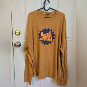 RARE Brain Dead Leomi Sadler Cogs Shirt Mens XL Long Sleeve Mustard Streetwear